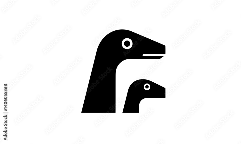 Stylized black and white vector engraving of two friendly dinosaurs against a transparent background Stylized black and white vector engraving of two friendly dinosaurs against a transparent background