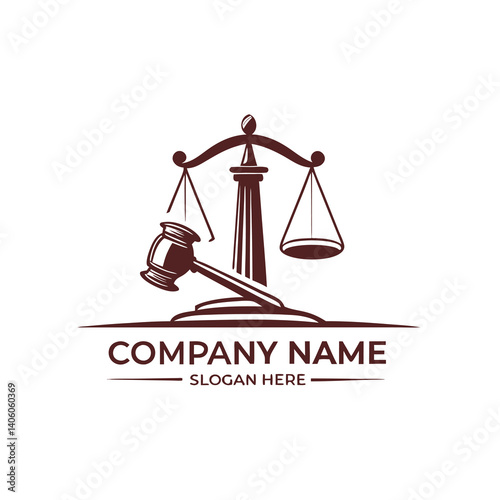 Legal Scales and Gavel Logo