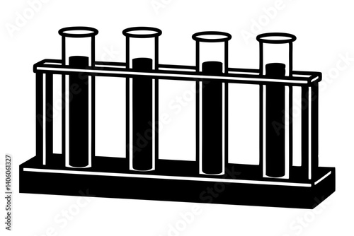 Test tube rack silhouette drawing
