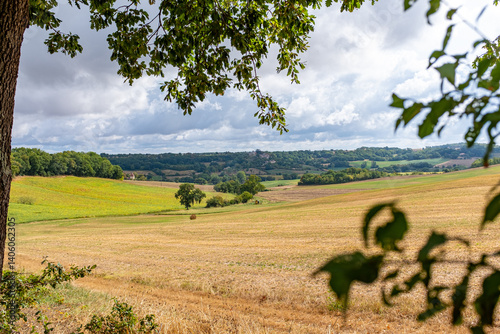 Fototapeta Naklejka Na Ścianę i Meble -  View on the beautiful landscape of South West France near La Romieu
