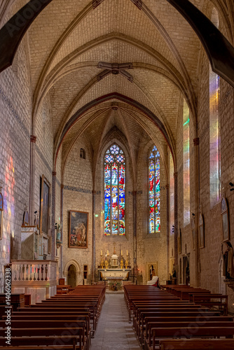 Nave of the Saint Peter Collegiate Church of La Romieu, France