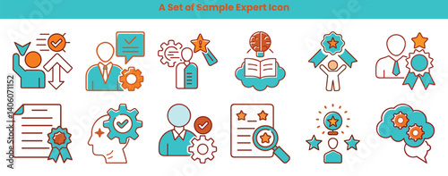 Expert Icons Set Expertise Skill Knowledge Master Pro Talent