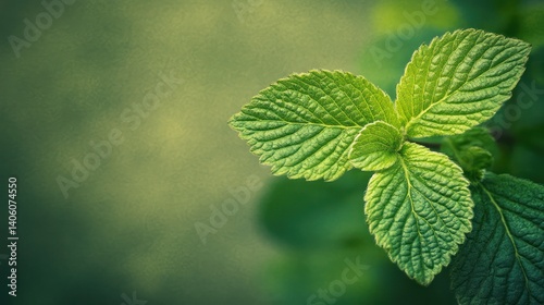 Εκτύπωση καμβά Fresh mint leaves, close-up, soft focus, nature