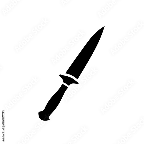 Solid black dagger icon on white background