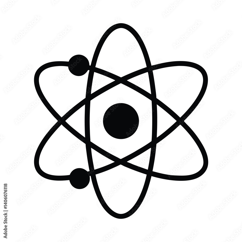 atom symbol on white background atom symbol on white background