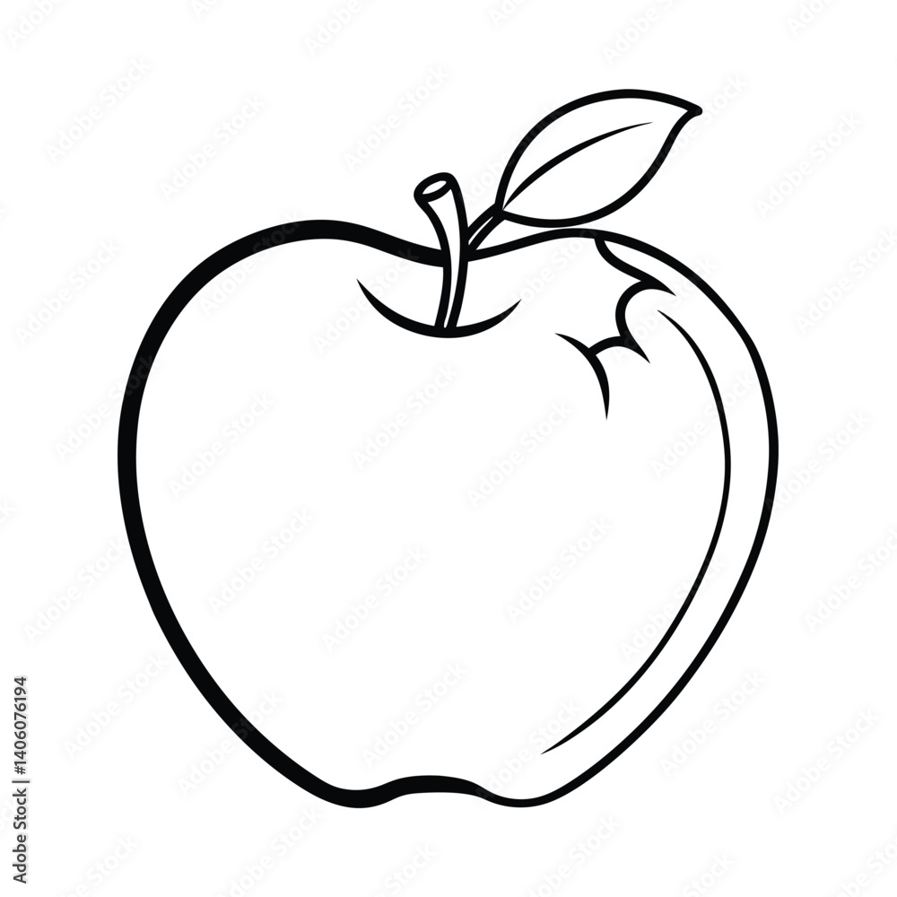 vector silhouette of bitten apple with stem vector silhouette of bitten apple with stem