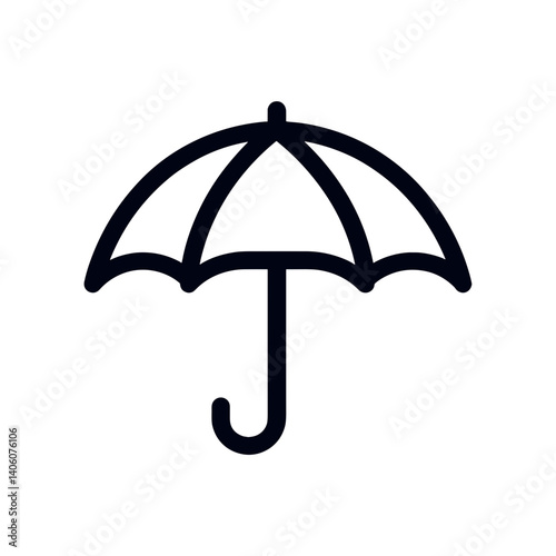 Umbrella icon in black outline on white background