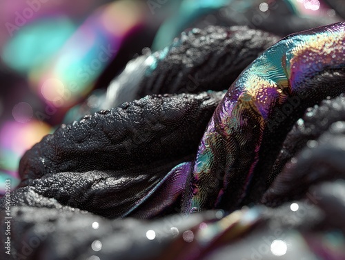 Textured material with irid...