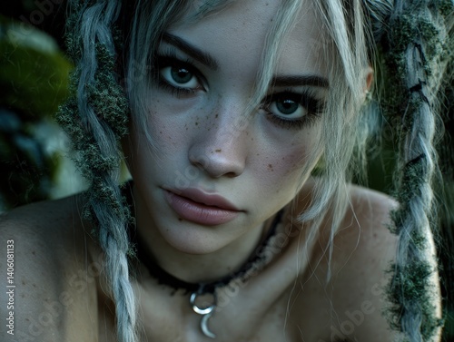 Close-up of a person with i...