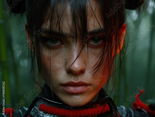 Close-up portrait of intens...