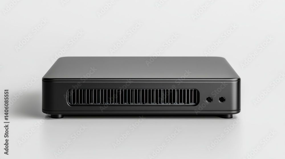Compact and Modern Desktop Computer Base Unit in Sleek Black Design with Minimalist Aesthetic for Home Office Compact and Modern Desktop Computer Base Unit in Sleek Black Design with Minimalist Aesthetic for Home Office