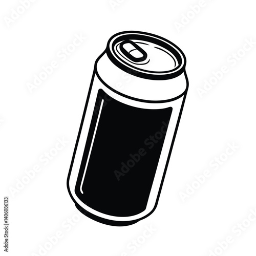 Vector Silhouette of Soda Can with Tab Open