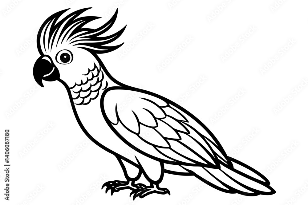 Fototapeta premium Cockatoo Outline Illustration