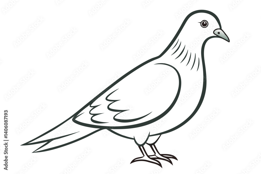Fototapeta premium Dove Outline Illustration