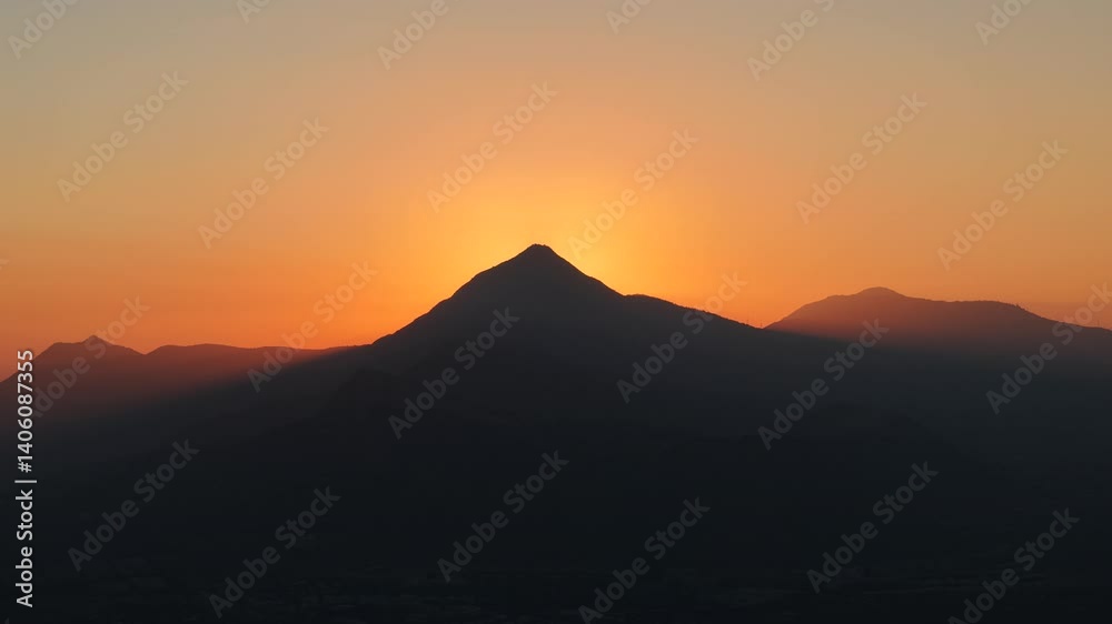 aerial view of the mountains of Santiago Chile during sunset time aerial view of the mountains of Santiago Chile during sunset time