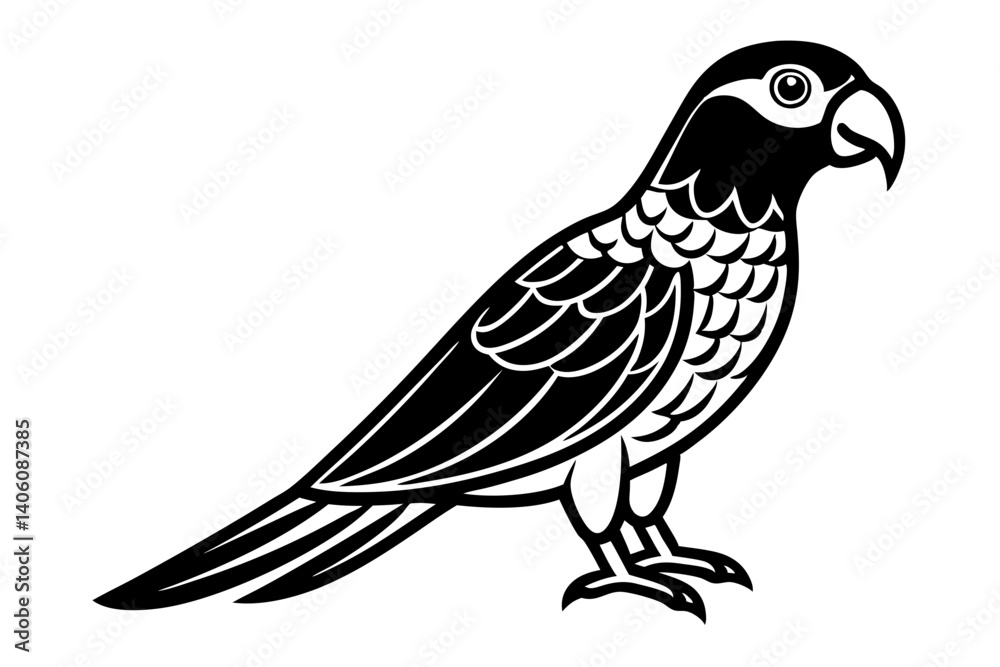 Fototapeta premium Parrot Minimalist Bird Illustration