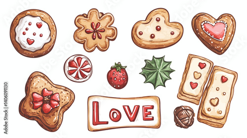 Festive Christmas Cookies Variety for Holiday Celebration
