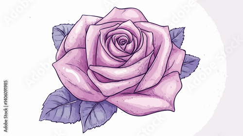 Beautiful Pink Rose Drawing with Customized Name Text Overlay