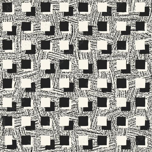 Monochrome Grain Mottled Check Pattern