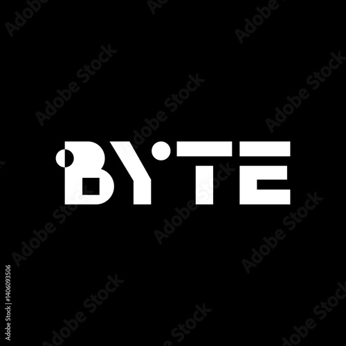 Typographic Text Font Byte, logo design inspiration.