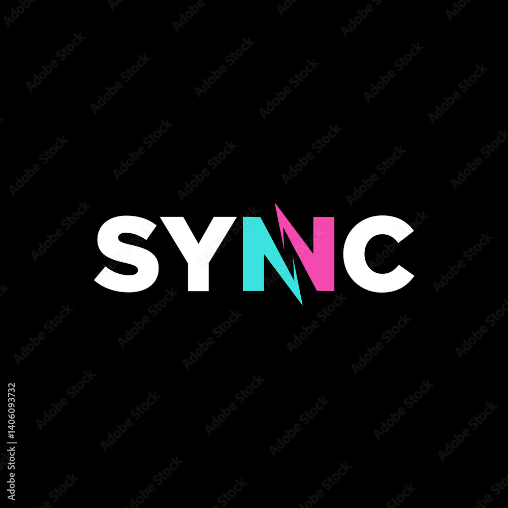 Typography Text Font Sync, logo design inspiration.