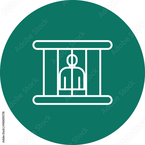 Jail  Vector Line Circle Icon Design