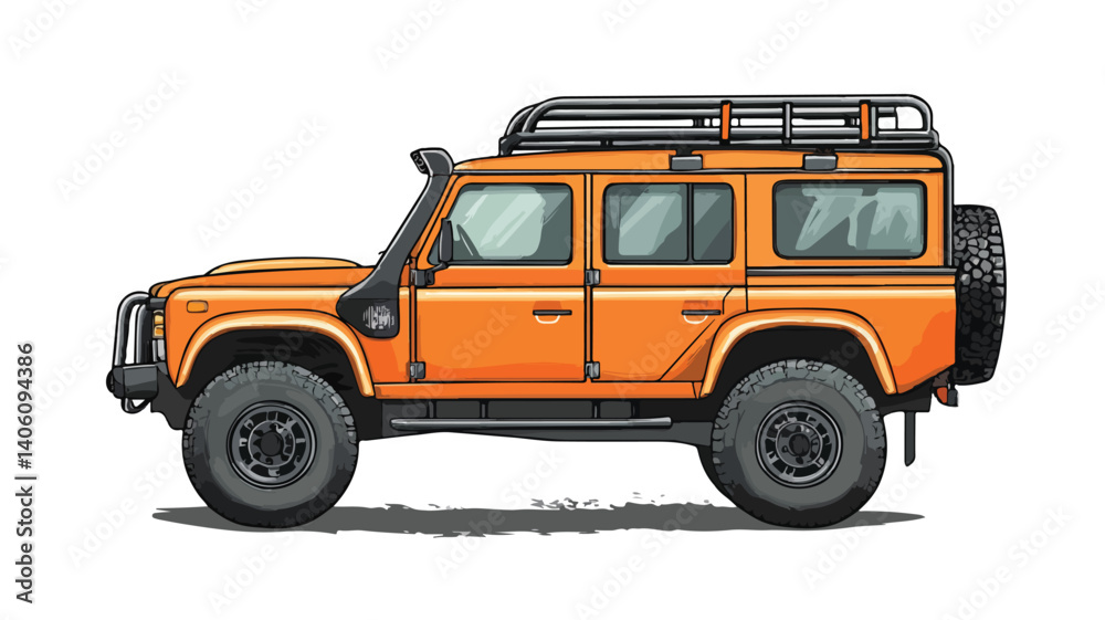 Fototapeta premium Adventure SUV Off-Road Truck Isolated on White Background