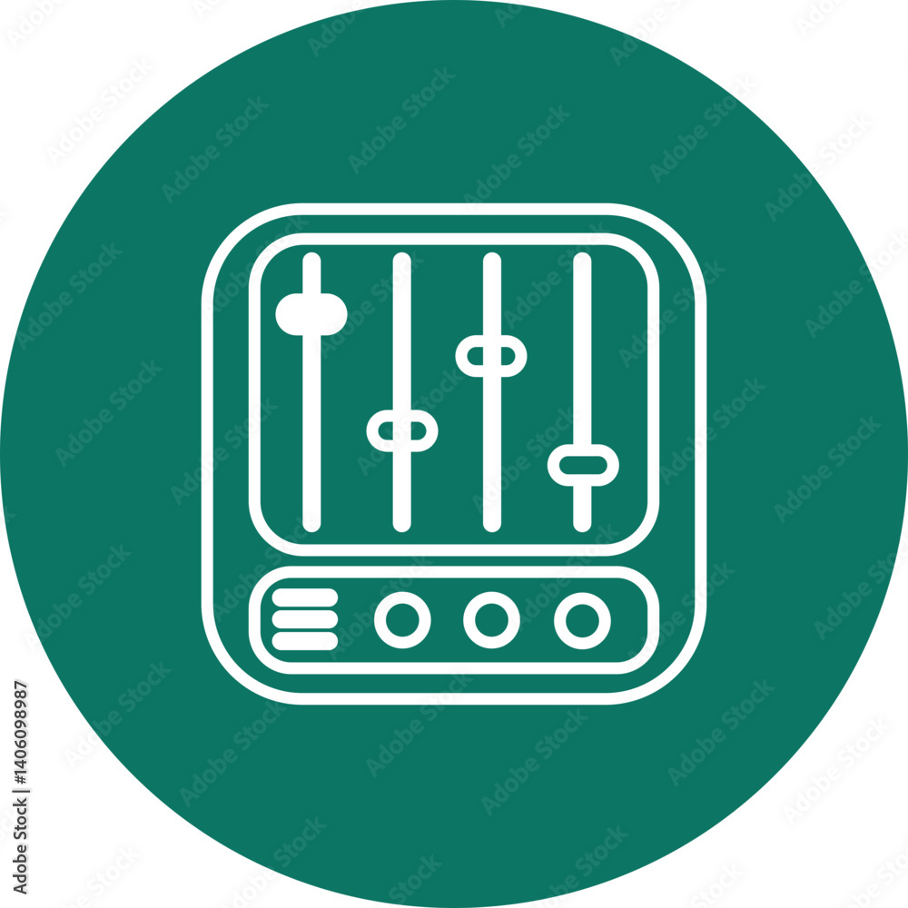 Control Panel Vector Line Circle Icon Design Control Panel Vector Line Circle Icon Design