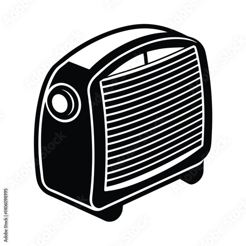 Isolated Electric Fan Heater on White Background