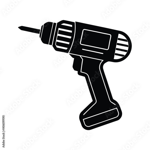 Isolated Electric Screwdriver on White Background