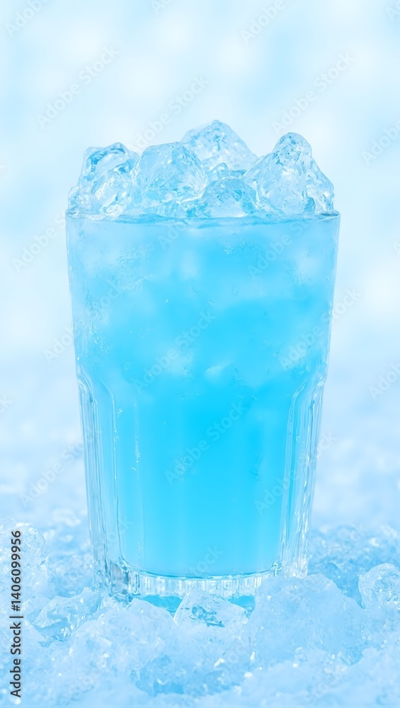 Refreshing frozen margarita in frosted glass with vibrant blues and detailed ice crystals on a textured white backdrop Refreshing frozen margarita in frosted glass with vibrant blues and detailed ice crystals on a textured white backdrop