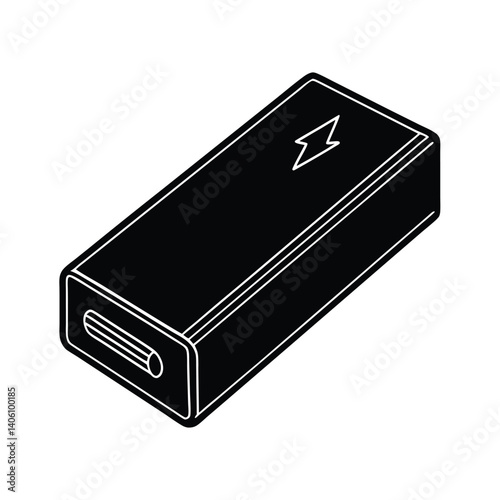Isolated Power Bank on White Background