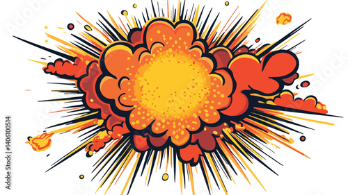 Dynamic Comic Style Explosion Vector Illustration Isolated
