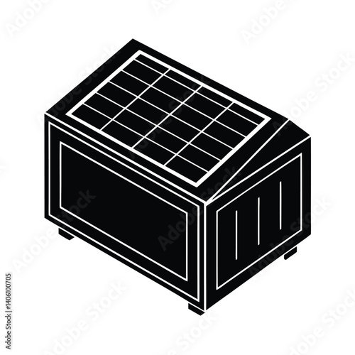 Isolated Solar Inverter on White Background