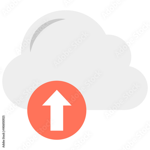 Cloud Uploading Data Icon Secure Digital File Transfer Illustration