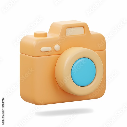 3D digital camera on white background