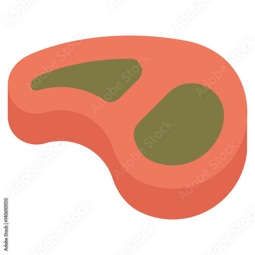 Steak Icon Illustration Red Meat Cut Graphic Design Element