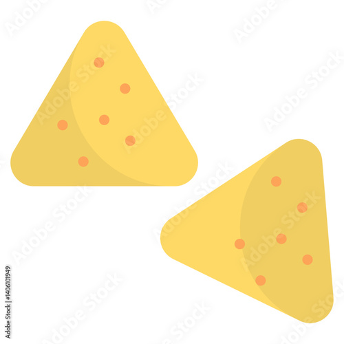 Crispy Triangular Tortilla Chips Falling Isolated on White Background