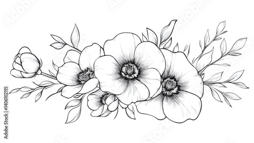 Cute Spring Flowers Coloring Page for Creative Art Projects