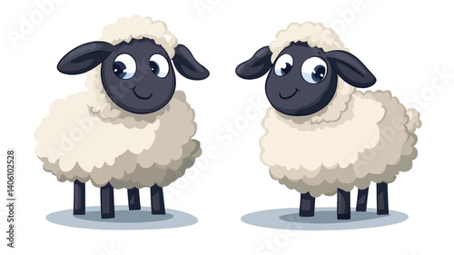 Adorable Cartoon Sheep Vector Illustration for Playful Designs