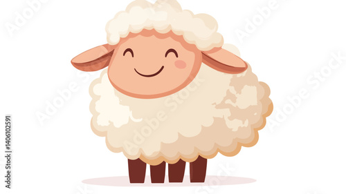Adorable Cartoon Sheep Vector Illustration for Playful Designs
