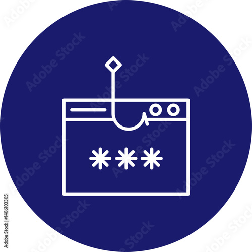 Phishing  Vector Line Circle Icon Design