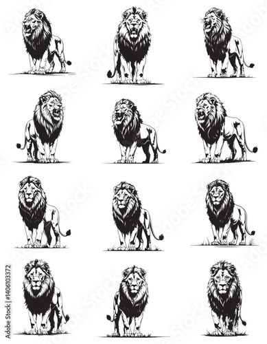 Wild vector illustration of lion