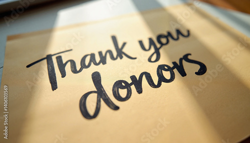 Thank You Donors - World Blood Donor's Day Message on Paper  