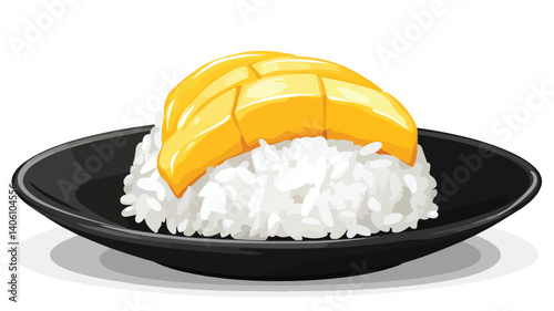 Exquisite Mango Sticky Rice Coconut Milk Dessert Presentation