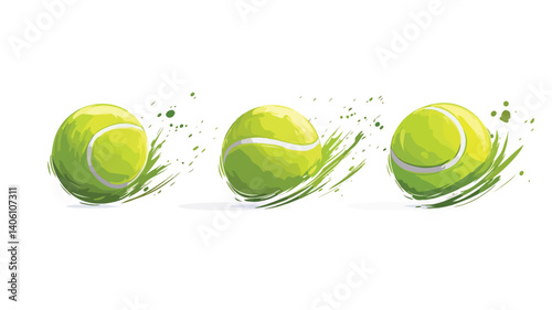 Dynamic Tennis Ball Emblem Logo Illustration for Sporting Events