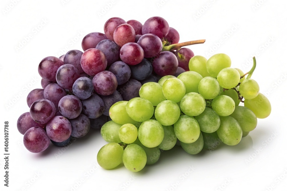 Juicy Grapes: A Delightful Bunch of Fresh, Ripe Grapes Isolated on a Pure White Background, Perfect for Health Food, Wine, and Beverage Branding, Juicy Grapes: A Delightful Bunch of Fresh, Ripe Grapes Isolated on a Pure White Background, Perfect for Health Food, Wine, and Beverage Branding,