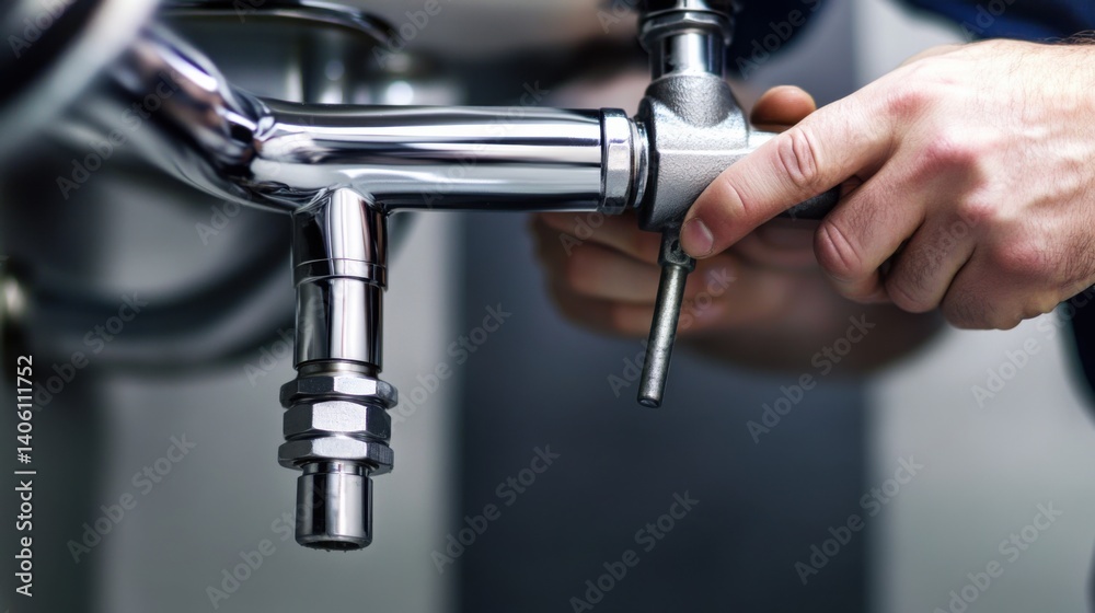 Plumber installing new piping in a bathroom. Featuring plumbing installation and home renovation Plumber installing new piping in a bathroom. Featuring plumbing installation and home renovation