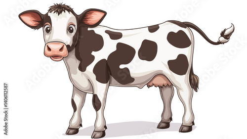 Playful Funny Cow Clipart on White Background for Creative Projects