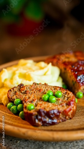 Mashed Potatoes Meatloaf Comfort Food Dinner Homemade Beef Gravy Savory